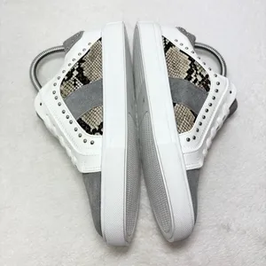 Steve Madden Annita Sneaker Leather Reptile Snakeskin Studs 7.5‎ Tennis Shoe thumbnail 4
