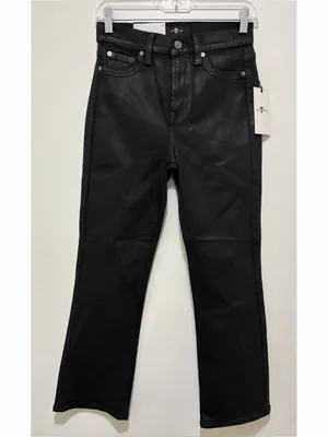 7 For All Mankind High-Waist Slim Kick Coated Jeans Black Sz 24 NWT thumbnail 6