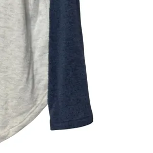 American Eagle Womens Top Soft & Sexy Plush Raglan Sleeve White Blue Medium thumbnail 4