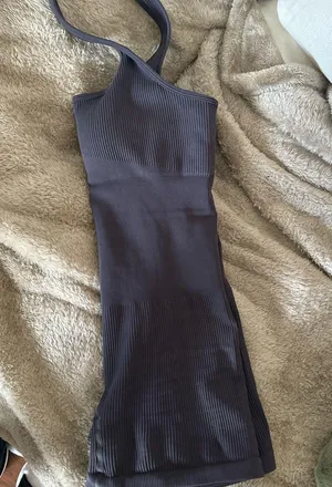 Amazon Grey halter workout bodysuit romper thumbnail 1