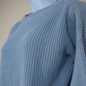 Brandy Melville Light Blue Ribbed‎ Knit Cropped Sweater thumbnail 5
