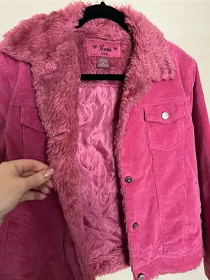 Vintage Annie USA Pink Faux-Fur Lined Corduroy Jacket thumbnail 3