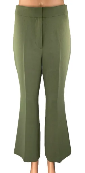 Aritzia Wilfred Olive Green High Waisted Flared Bootcut Trousers Dress Pants 4 thumbnail 1