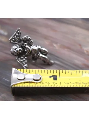 Vintage Silver Cherub Angel Lapel Hat Pin Brooch 1" Guardian Angel Gift Avon thumbnail 7
