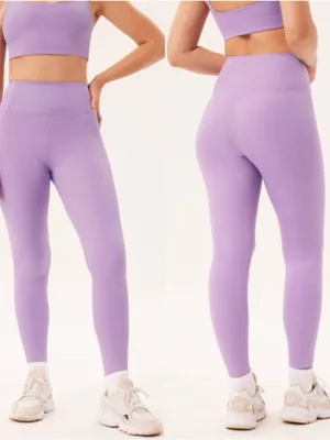 GIRLFRIEND COLLECTIVE Ribbed Purple High Rise Leggings thumbnail 2