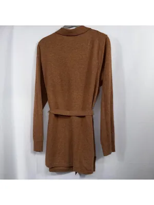 J.Crew Women’s Merino Wool Blend Belted Cardigan Sweater Size M Brown Longline thumbnail 8