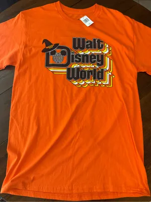 Walt Disney World Park Mickey Halloween Orange Retro 2023 T-Shirt Adult S NEW thumbnail 1