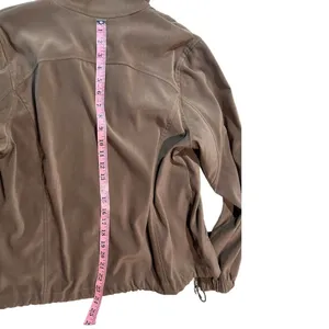 ORVIS Brown Faux Suede Full Zip Jacket Cinch Hem Pockets Y2K Women's 12 thumbnail 6