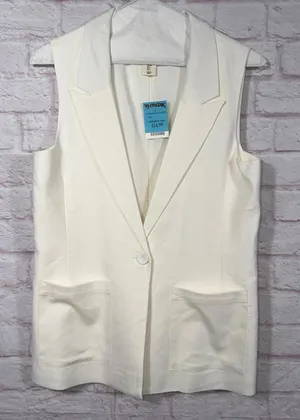 Nicole Miller Artelier Women's Sleeveless White Vest Small NWT thumbnail 1