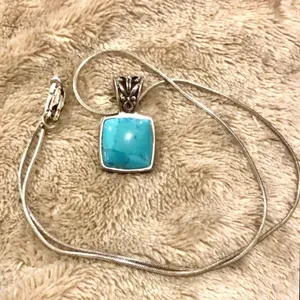 Barse Turquoise Sterling Silver Necklace Earrings Bracelet Ring Rope Accent Set thumbnail 9