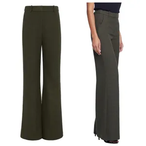 L’agence Pilar Tweed Wide Leg Pants Size 2 Green Textured Chic Quiet Luxury thumbnail 3