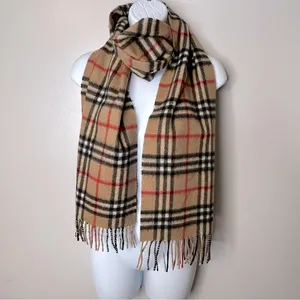 Burberrys‎ Vintage Nova Check Tan Scarf in Archive Beige thumbnail 2