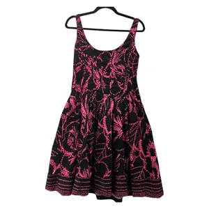 Jones New York Fit & Flare Dress Black‎ Pink 10 thumbnail 2