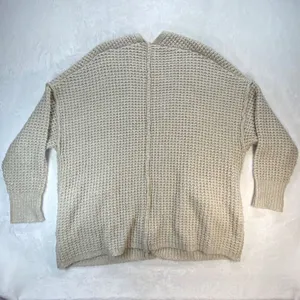 Anthropologie‎ Open Knit Cardigan Waffle Knit Cozy Layering Neutral Size M thumbnail 5