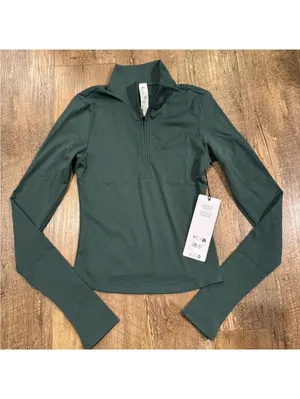 NWT ALO Yoga Softsculpt Precision 1/4 Zip Long Sleeve (Clover Green) Size XS thumbnail 2