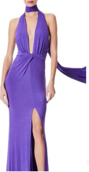 NWT Alice + Olivia Resse Maxi Gown‎ in Purple Sz 2 $495 thumbnail 1