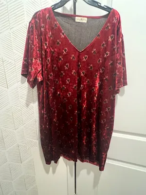 Natural Life Red Velvet Dress size L thumbnail 8