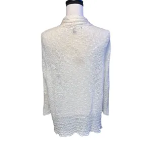 Fever Open-Front Cream Knit Cardigan Sweater Long Sleeve Casual thumbnail 4