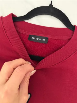 Anine Bing burgundy red miles sweatshirt size small thumbnail 4