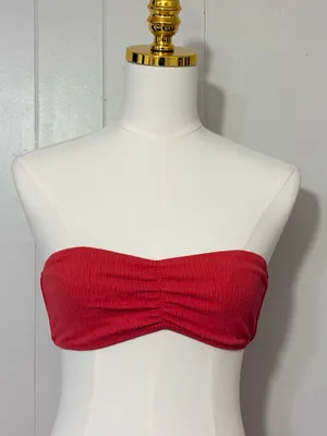 TJ Swim Ribbed Bandeau Bikini Set Rust Orange Size S Two Piece thumbnail 2