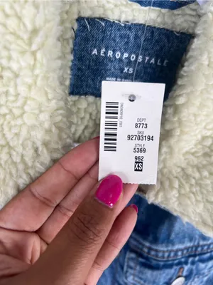 Aeropostale Sherpa Lined Denim Jacket XS NWT Medium Wash Jean Trucker thumbnail 4
