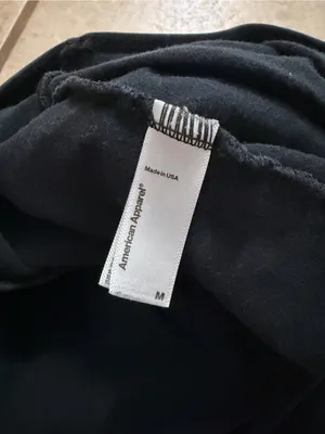 American Apparel Black Long Sleeve Crop Top thumbnail 2