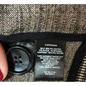 Sanctuary Longline Blazer Coat Brown Glen Plaid‎ Double Breasted Work Academia L thumbnail 5