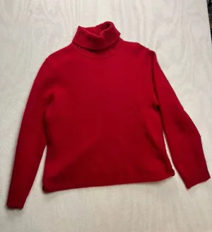 Vintage B Moss Stanley Blacker Angora Sweater Red Turtleneck Japan Womens L Cozy thumbnail 1