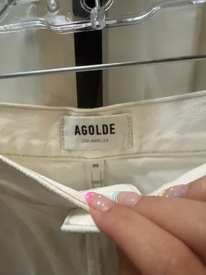 AGOLDE White Denim Shorts thumbnail 2