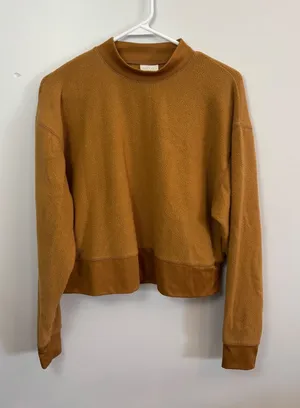 ABOUND Women's‎ M Brown Mock Neck Pullover Textured Fleece Sweatshirt thumbnail 1