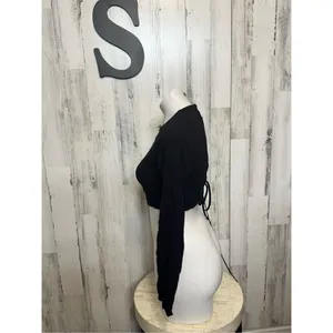 Black crop top Black thumbnail 2