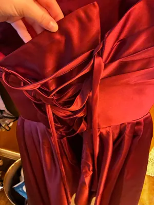 Burgundy corset Amazon dress thumbnail 4