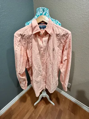 Ralph Lauren men’s dress shirt in Large soft salmon color thumbnail 1