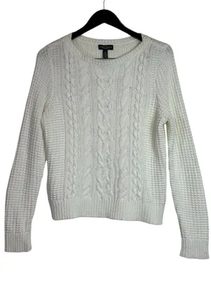 Lauren Ralph Lauren Cable Knit Soft Cotton Blend Chunky Open Knit Sweater Size L thumbnail 1
