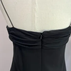 Y2k DressBarn Collection Black Ruffled‎ Bow Sequin Asymmetric Maxi Dress Sz 10 thumbnail 7