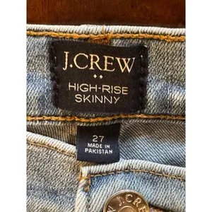 J Crew Jeans Women 27 Blue Denim Light Wash High Rise‎ Skinny Retro Preppy thumbnail 6