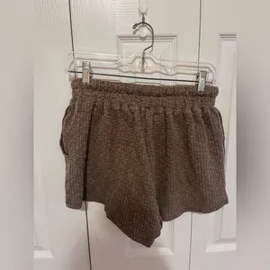 FP Beach Oasis Textured Pull On Drawstring Shorts Brown Small thumbnail 4