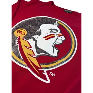 Gameday‎ Couture FSU Florida State Seminoles Leopard Glitter Top XS/S Oversized thumbnail 3