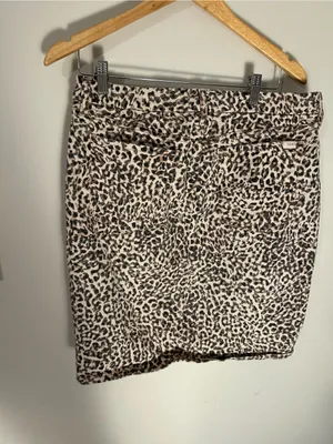 7 for all mankind cheetah print denim skirt 12 thumbnail 4
