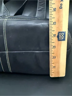 Vintage Y2K COACH F10911 Soho Carryall Satchel Black Leather Contrast Stitching thumbnail 11