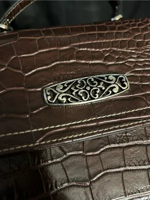 Rosetti Women’s Brown Croc-Embossed Top Handle Multi Pocket Handbag Purse thumbnail 11