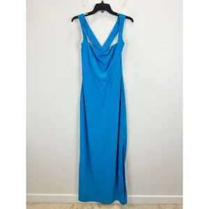 NEW Lulus Glamorous Dedication Blue Sleeveless Column Maxi Dress Formal XL thumbnail 5