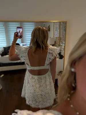 Lost + Wander white floral mini dress thumbnail 4