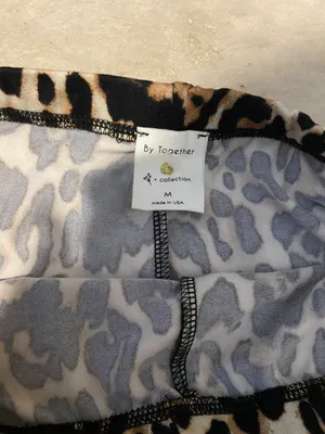 By Together NWT boutique cheetah flare flowy tight pants thumbnail 8