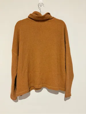 Old navy cozy waffle cowl neck long sleeve‎ warm coffee brown size large thumbnail 2