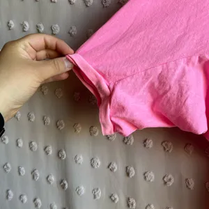 Aerie Oversized Short Sleeve Tee Sz S Neon Pink thumbnail 3