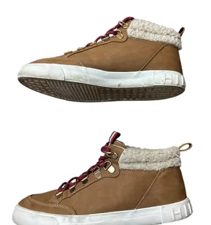 Tommy Hilfiger Jael Brown Shearling Trim High-Top Lace-Up Sneakers thumbnail 1