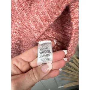 Caslon Pink Mauve Cable Knit Long Sleeve Turtleneck Sweater Size Small thumbnail 9