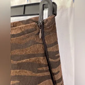 Brown Corduroy Zebra Print Mini Skirt thumbnail 3