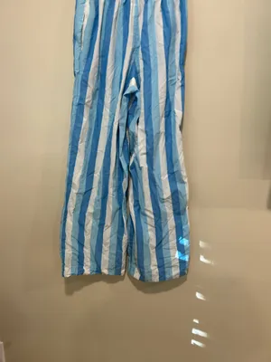 Anthropologie blue and white striped pajama pants thumbnail 7